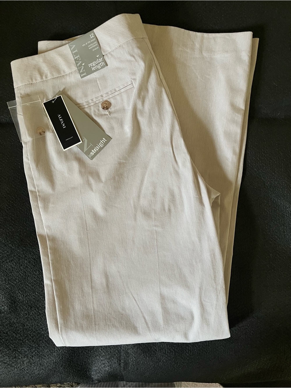 Alfani Beige Pinstripe Dress Pants size 12